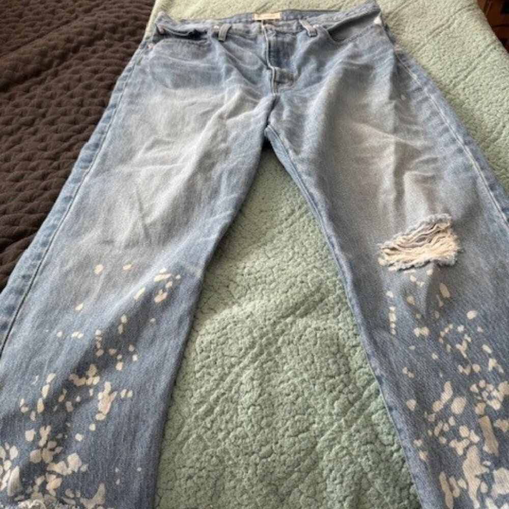 Madewell The Dad Jean Distressed Bleached Jeans